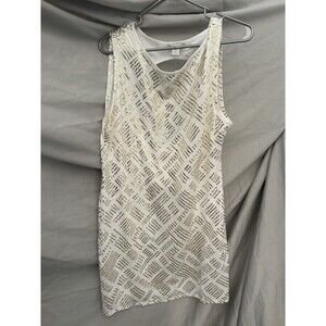 Charlotte Russe White Gold Sequin Dress